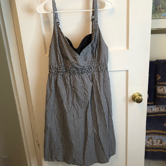 Denver Hayes XL Black and White Checkered Dress with built in bra- gently used - Picture 1 of 7